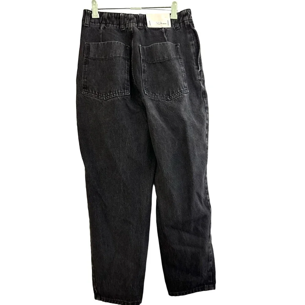 TELA Vintage-wash Black Denim Mom Jeans Baggy Crop Leg Hi-Rise High Waist - XS - Picture 5 of 5